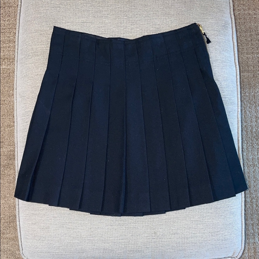 J. Crew Girls Black Pleated Skirt